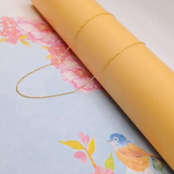 Dainty Rose Gold Twisted Rope Chain Necklace, 24 Inch, Gold Plated, XPNL0108 - Picture 5 of 12